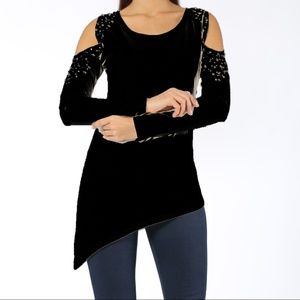Cold shoulder embellished top